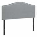 Daphnes Dinnette 63 x 3 x 50.5 in. Bed - Grey Leather-Look Headboard Only - Queen Size DA2618254